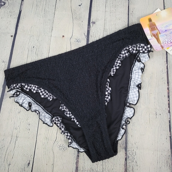 COCO RAVE | ruffle gingham textured bikini bottoms - Picture 1 of 7